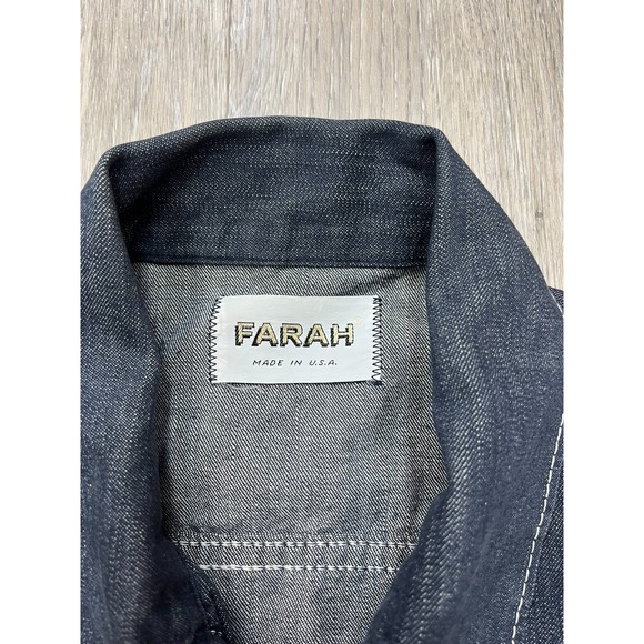 Vintage 70s Farah Cropped Jean Jacket Sz Small Trucker Denim Retro - Picture 1 of 3